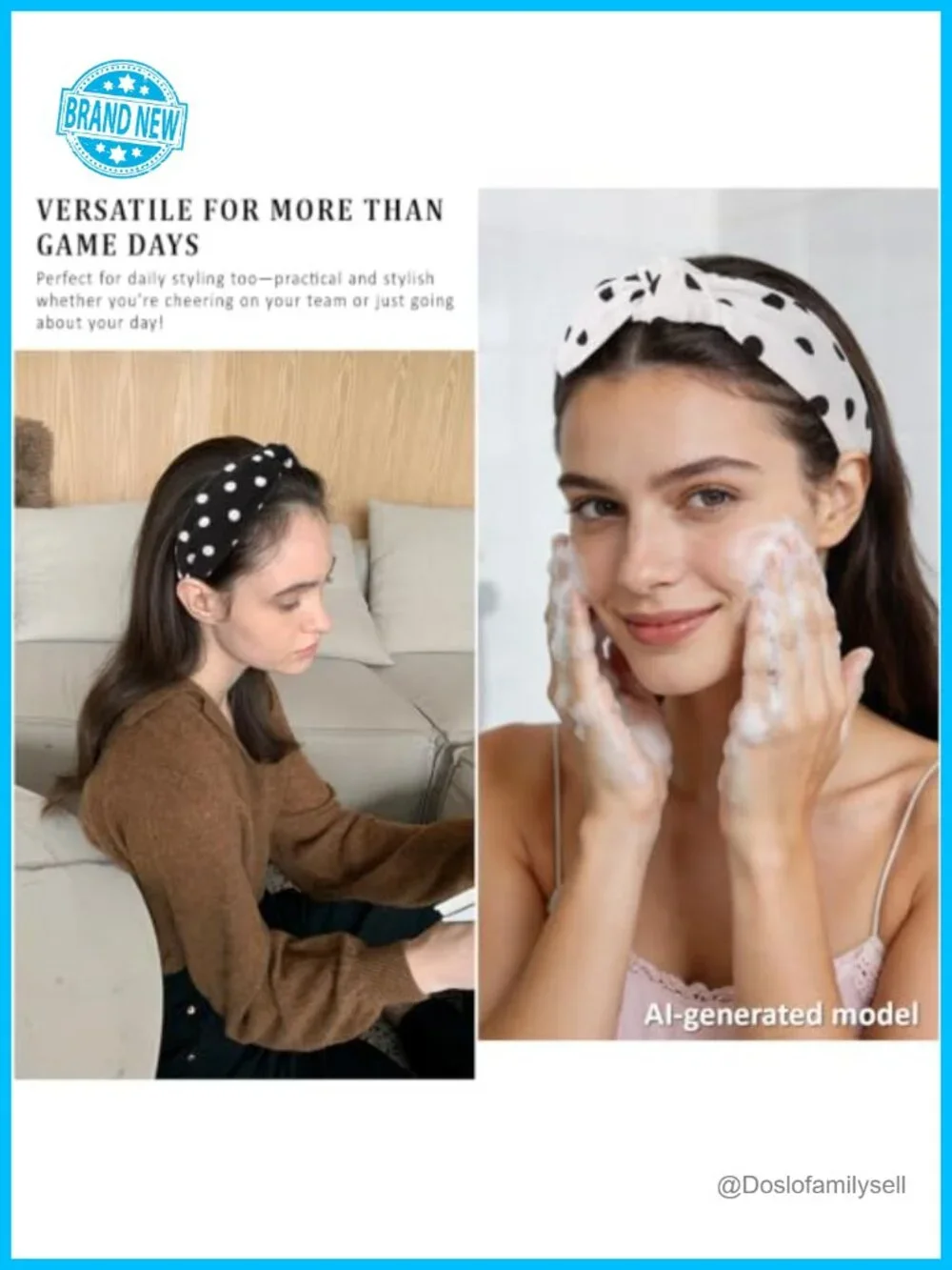 Polka Dot Knotted Headbands, Thin Cloth Fabric, Lightweight Hair Accessories